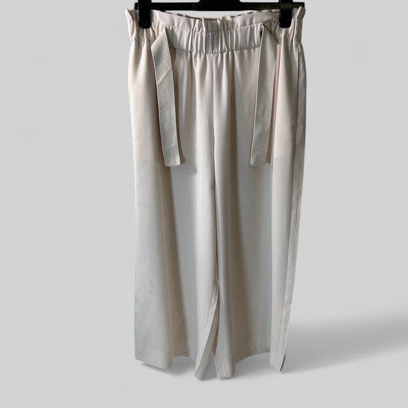 Vince Drapey Crèpe Wide Leg Pants Elastic Waist Pull on belted Women’s Large - Picture 2 of 12
